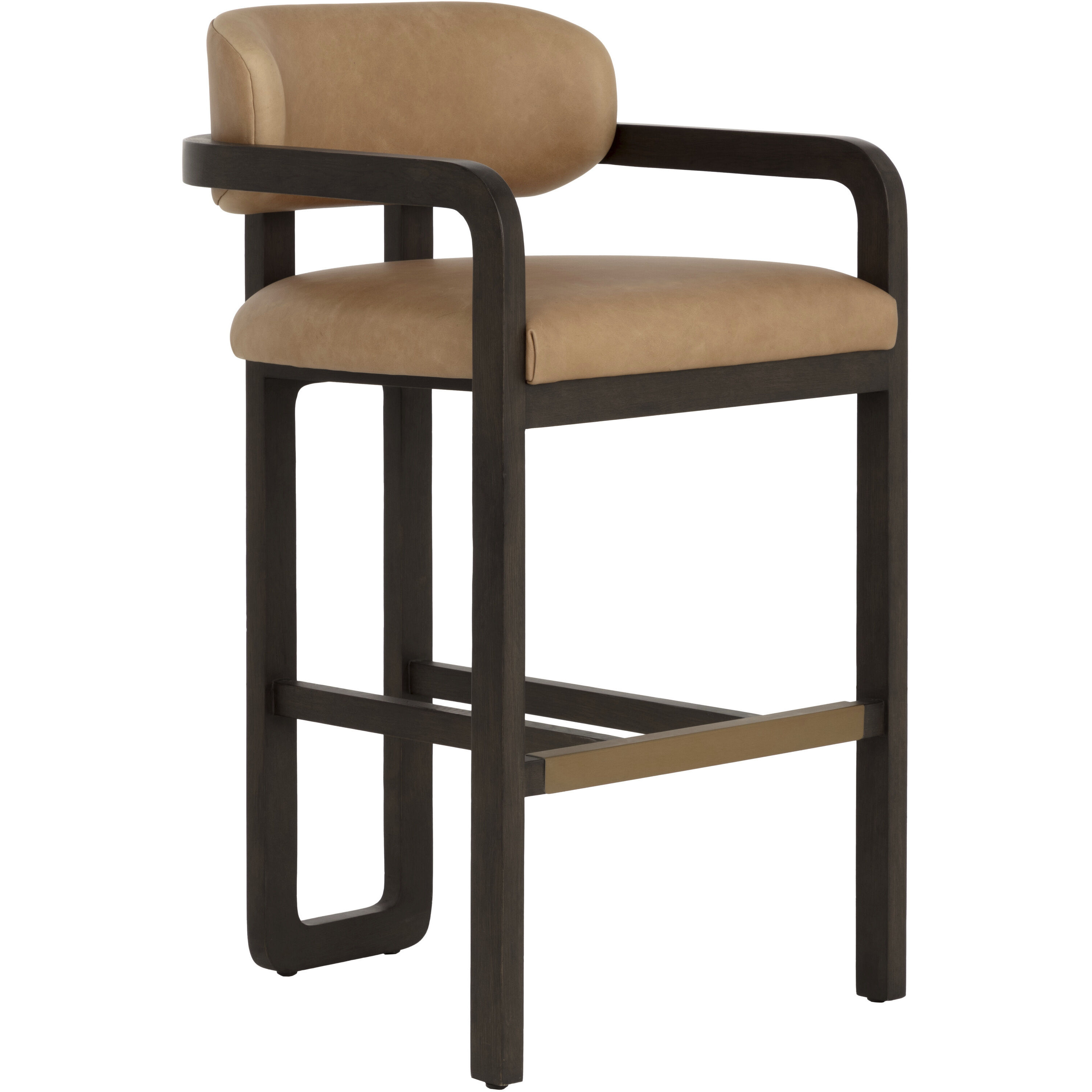 Madrone 40 inch Brown / Ludlow Sesame Leather Barstool